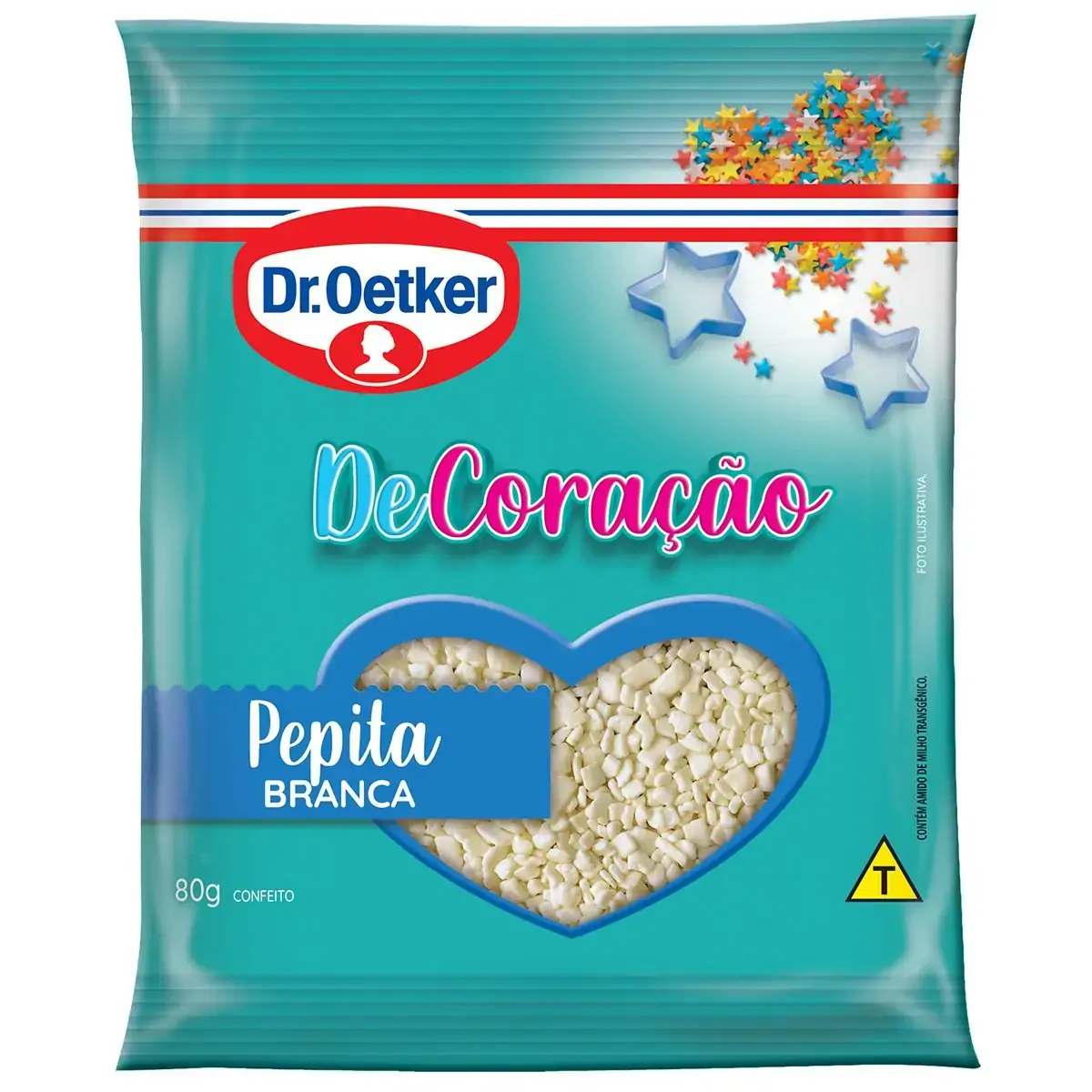 Dr. Oetker Confeito Pepita Branca Decoração e Finalização de Doces e Sobremesas 80g