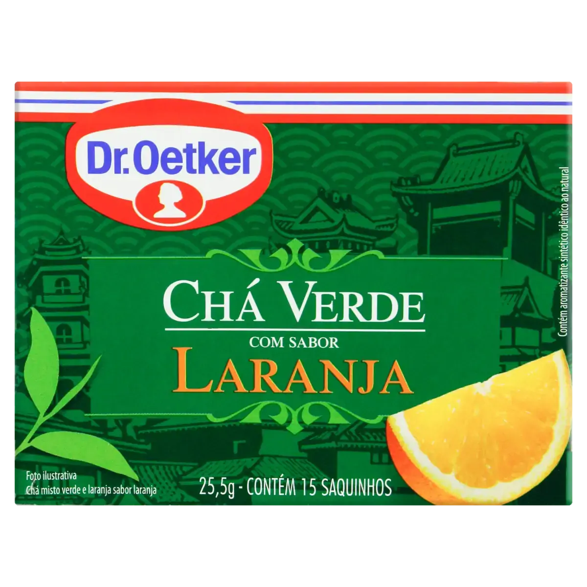 Chá Verde Laranja Dr. Oetker Caixa 25,5g 15 Unidades