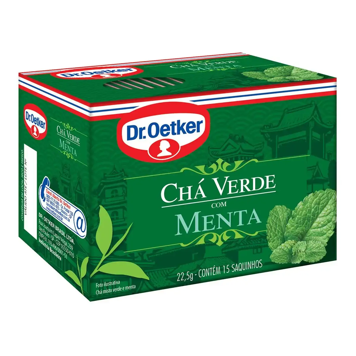 Chá Verde com Menta Dr. Oetker 22,5g com 15 Saquinhos