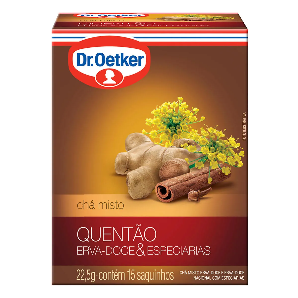 Chá Erva Doce e Especiarias Dr. Oetker Caixa com 15 Sachês 22.5g