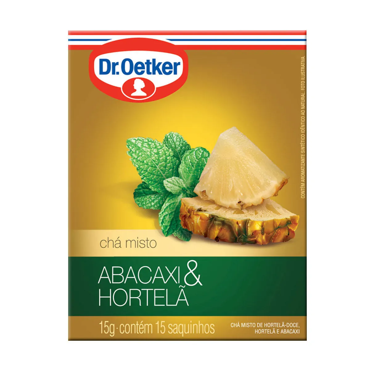 Chá Abacaxi e Hortelã Dr. Oetker Caixa com 15 Sachês 10g
