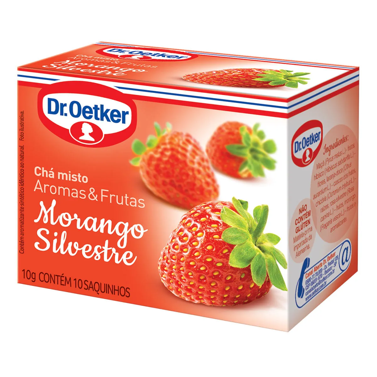 Chá Morango Silvetsre Dr. Oetker Caixa com 10 Sachês 10g