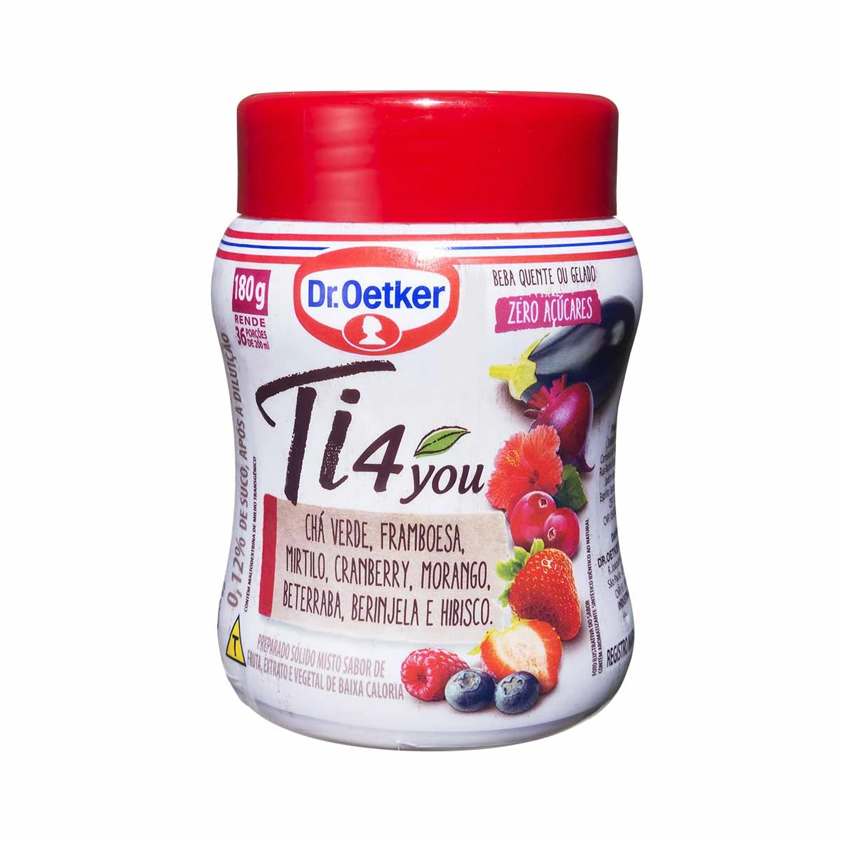 Chá Verde Sabor Framboesa com Mirtilo Ti4You Dr. Oetker 180g