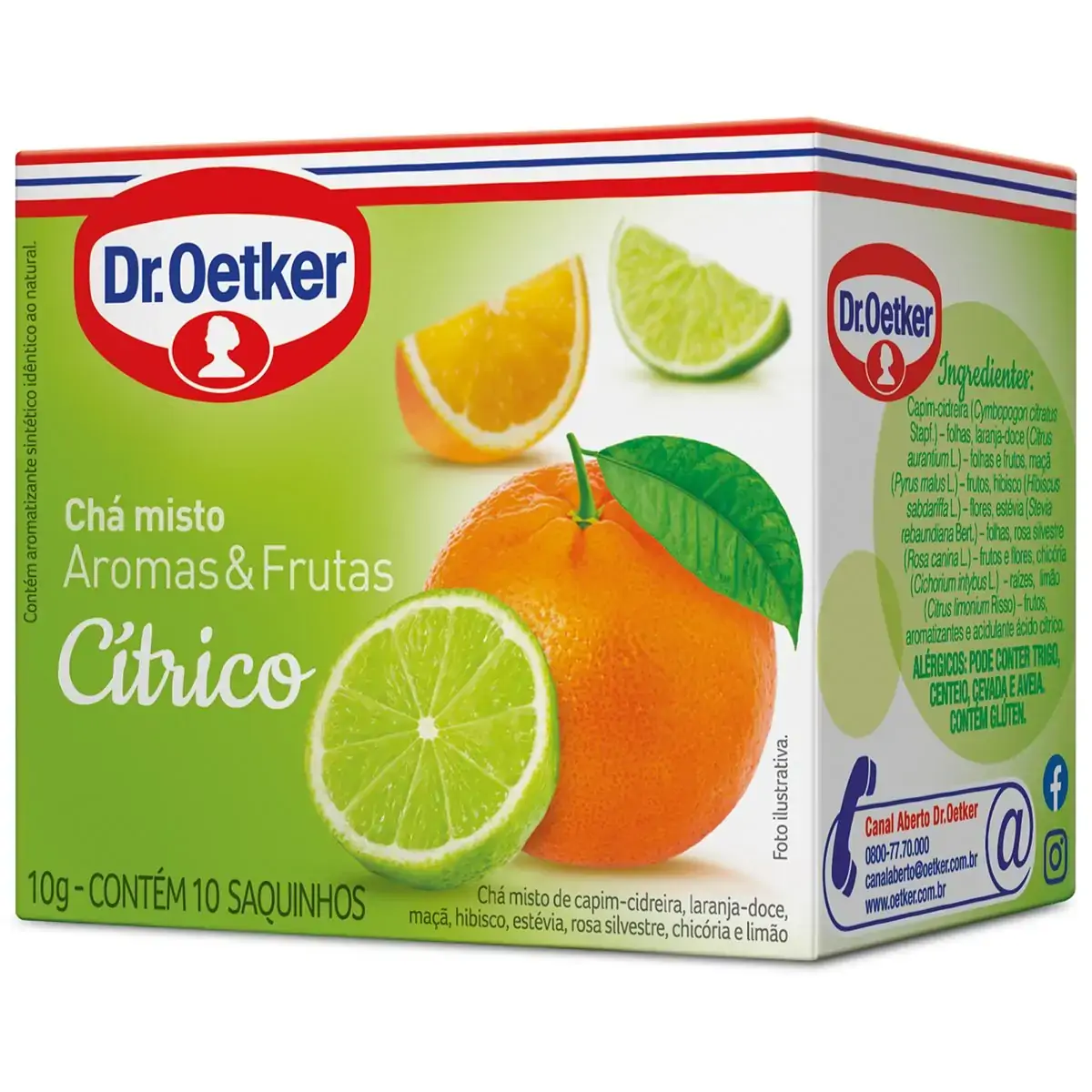 Chá Cítrico Dr. Oetker Aromas & Frutas Caixa 10g 10 Unidades