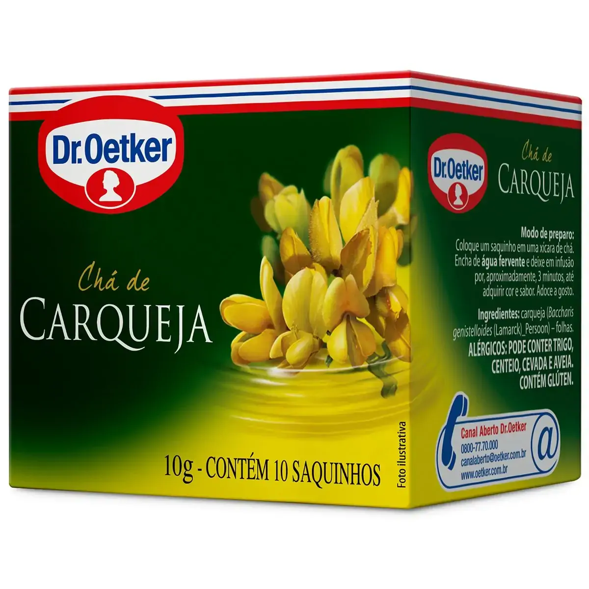 Dr. Oetker Chá de Ervas Sabor Carqueja Bebida Quente de Simples Preparo 10 Sachês