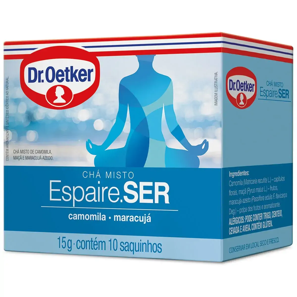 Dr. Oetker Chá Misto Espaire.SER Sabor Camomila e Maracujá Bebida Quente de Simples Preparo 10 Sachê