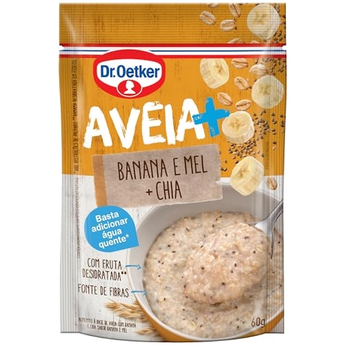 Dr. Oetker Aveia+ Sabor Banana e Mel com Chia Mingau de Fácil Preparo Café da manhã e Lanchinho 60g