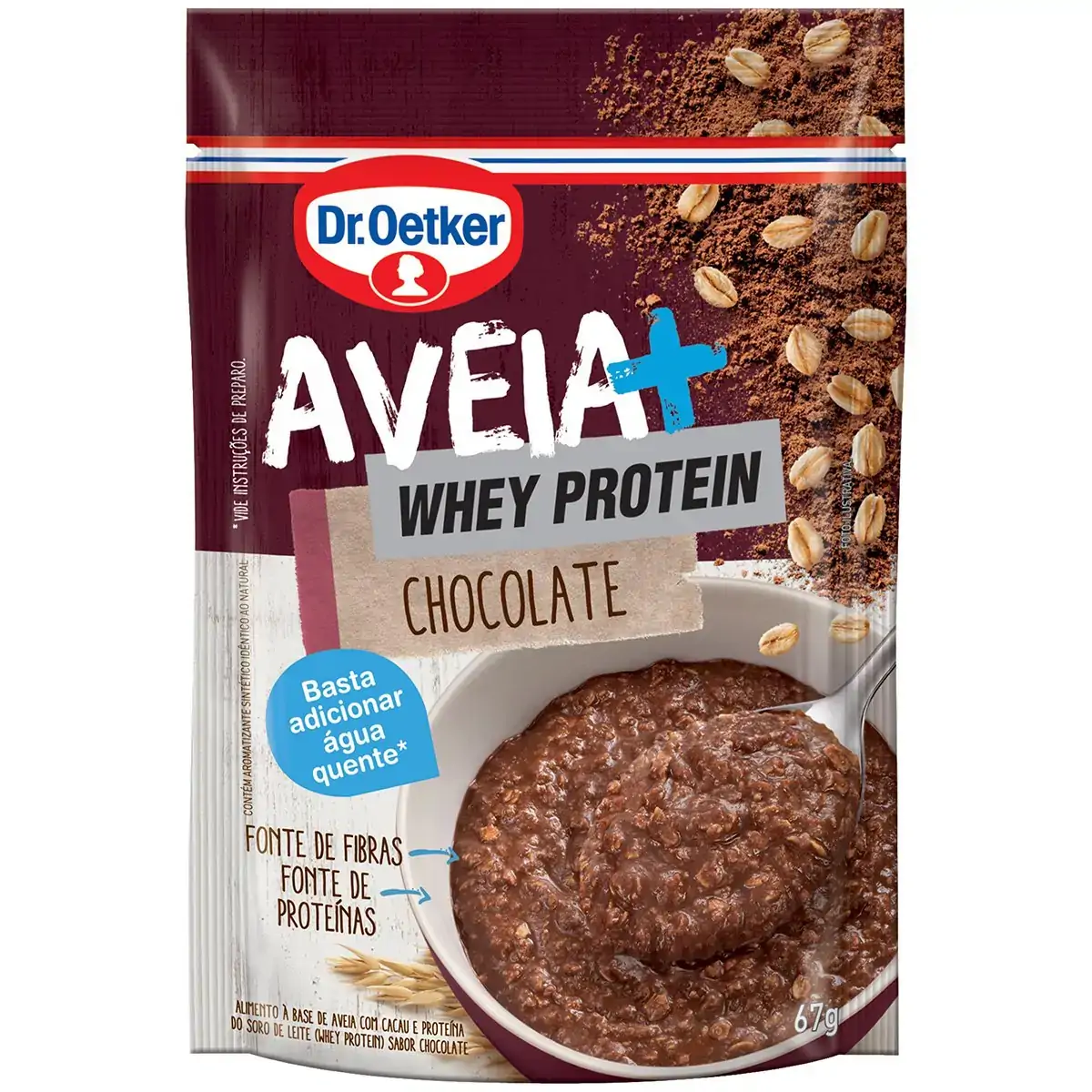Aveia+ Sabor Chocolate com Whey Protein Dr. Oetker 60g