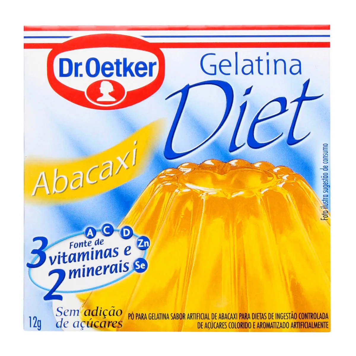 Gelatina em Pó Sabor Abacaxi Diet Dr. OETKER Caixa 12g