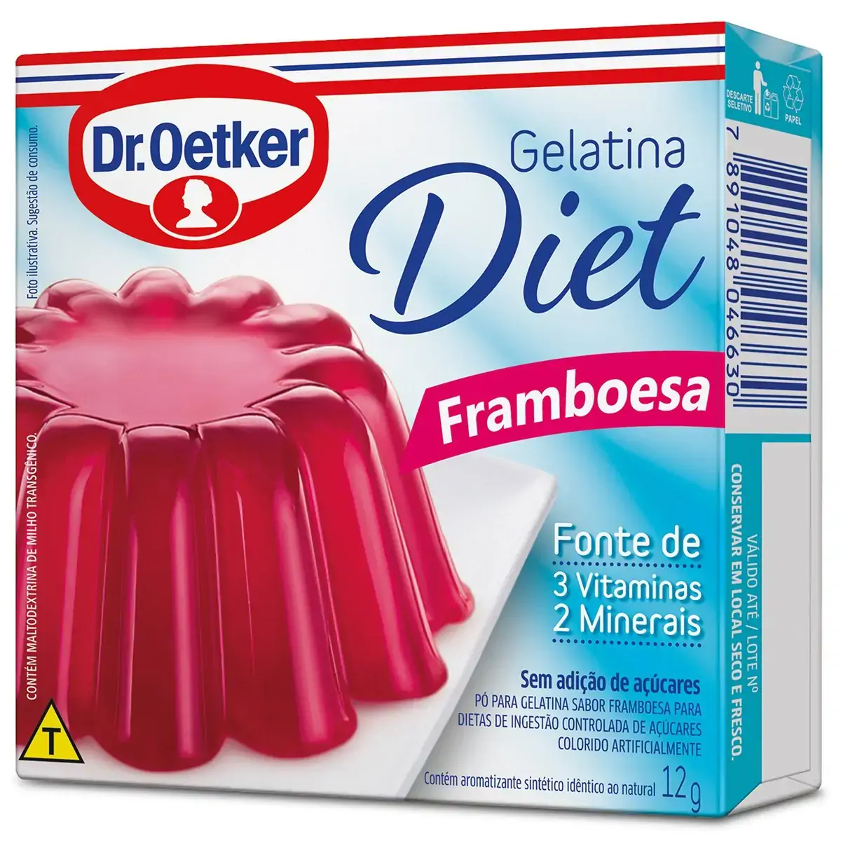 Gelatina em Pó Sabor Framboesa Diet Dr. OETKER Caixa 12g