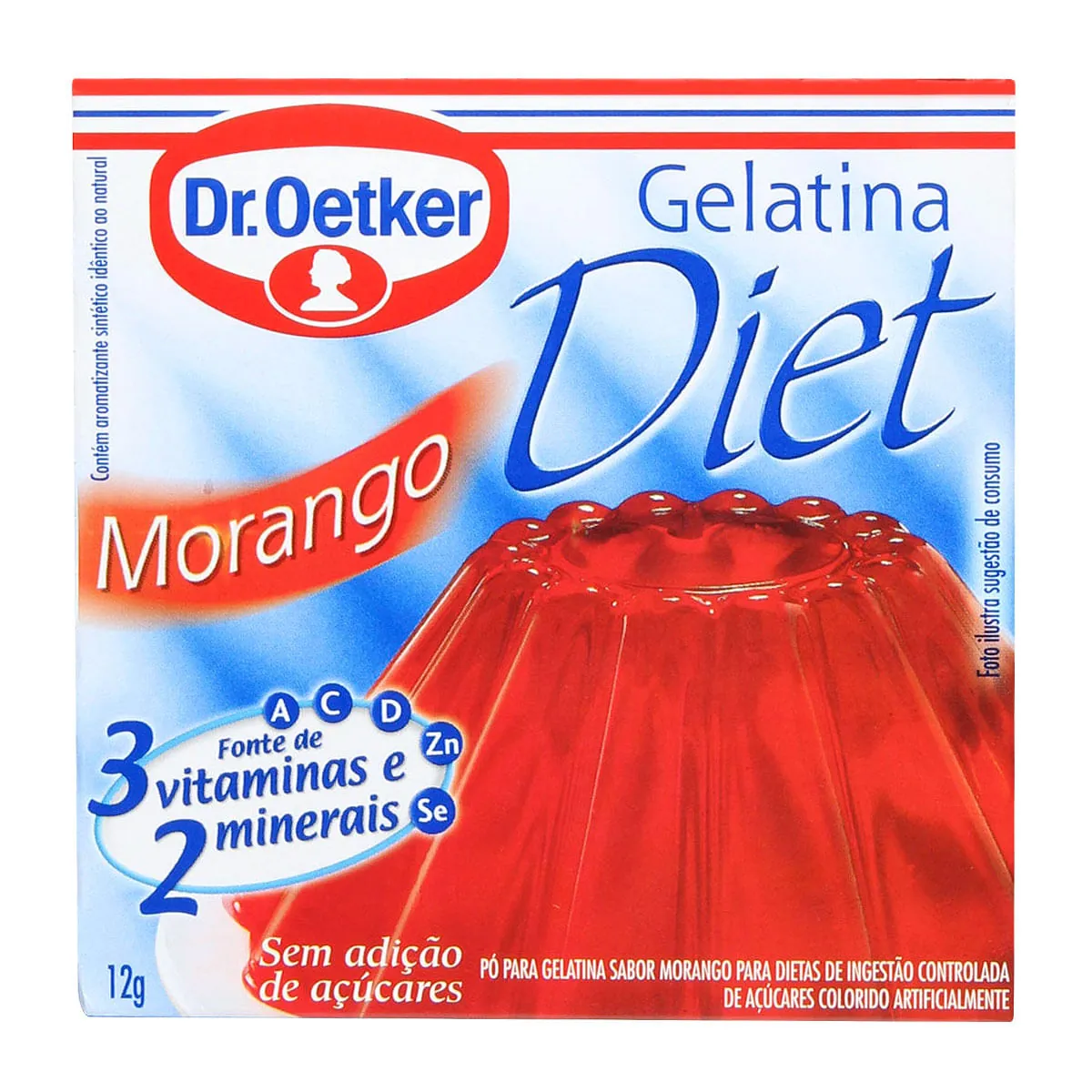 Gelatina em Pó Sabor Morango Diet Dr. OETKER Caixa 12g