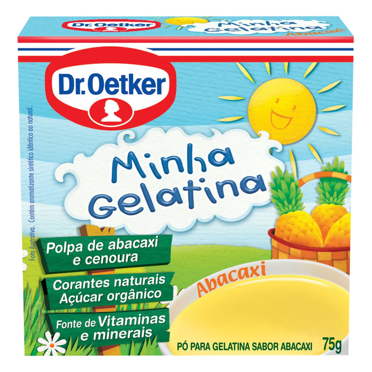 Gelatina em Pó Sabor Abacaxi Minha Gelatina Dr. OETKER Caixa 75g
