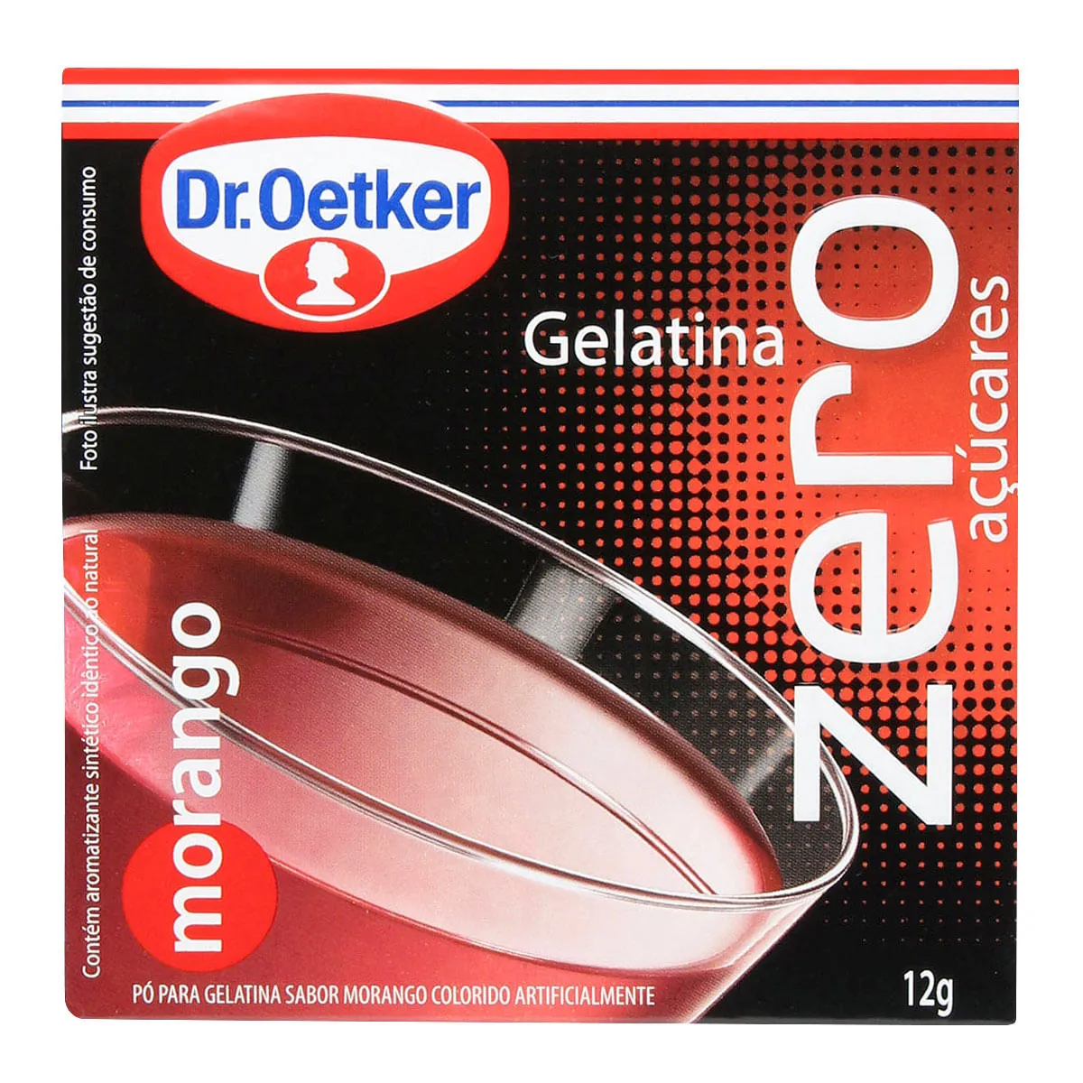 Gelatina em Pó Sabor Morango Zero Dr. OETKER Caixa 12g