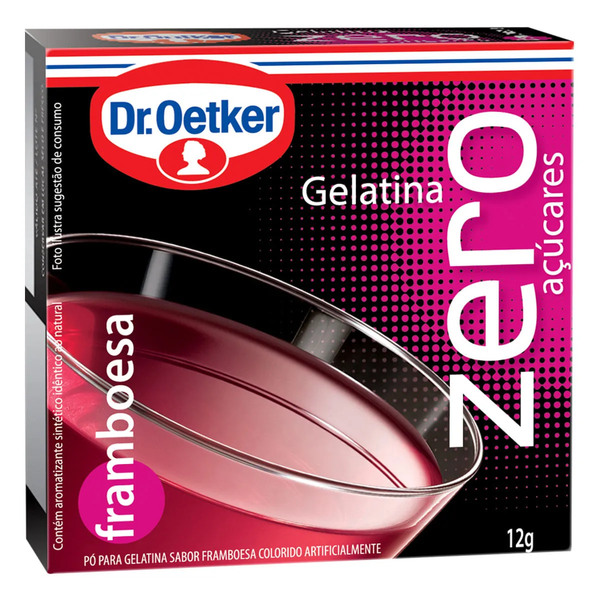 Gelatina em Pó Sabor Framboesa Zero Dr. OETKER Caixa 12g