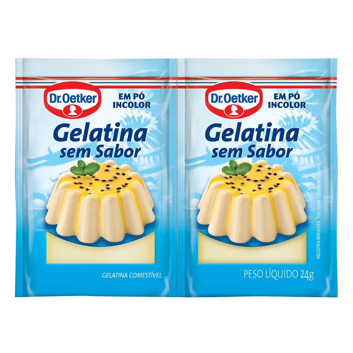 Gelatina em Pó sem Sabor Incolor Dr. OETKER 24g com 2 Unidades