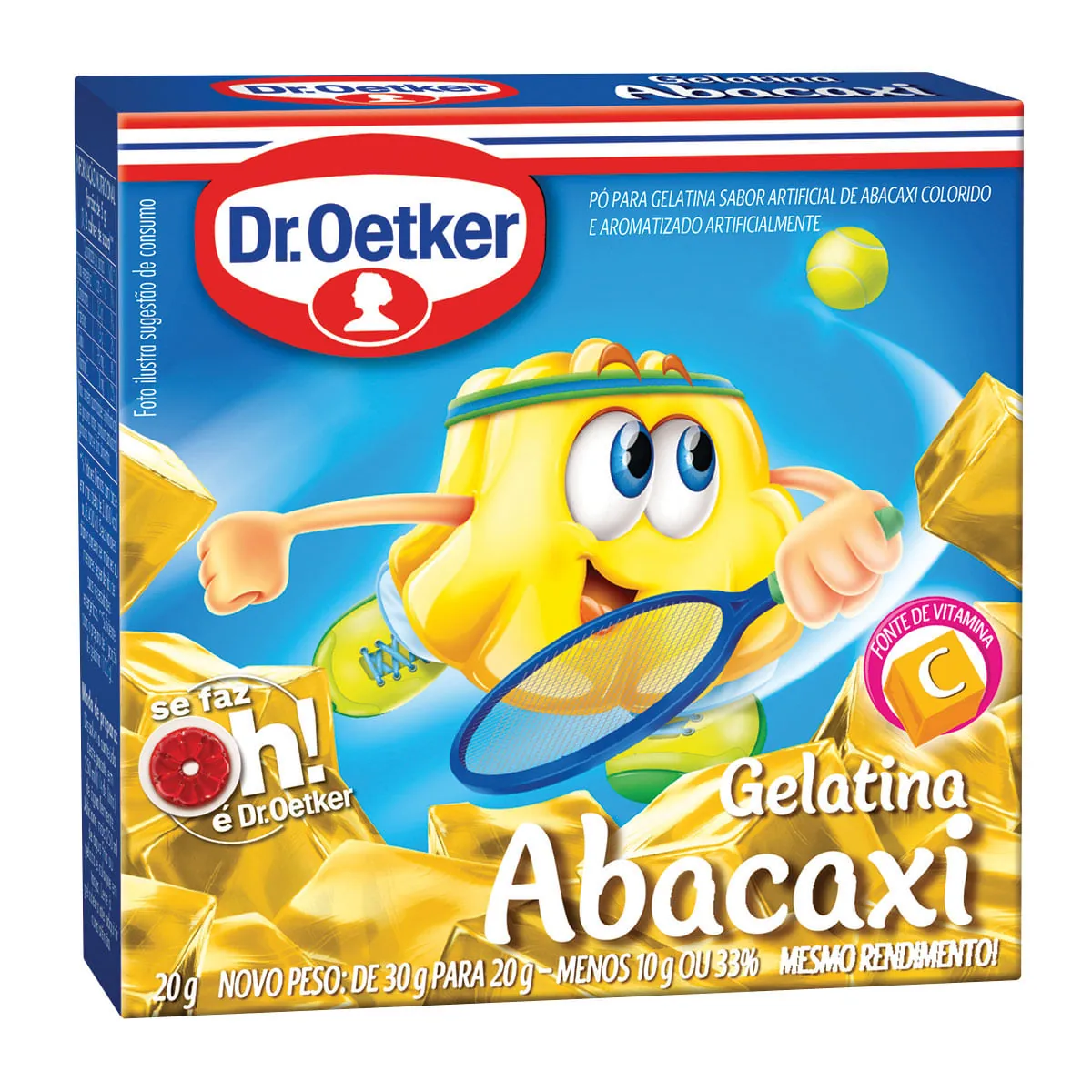 Gelatina em Pó Sabor Abacaxi Dr. OETKER Caixa 20g