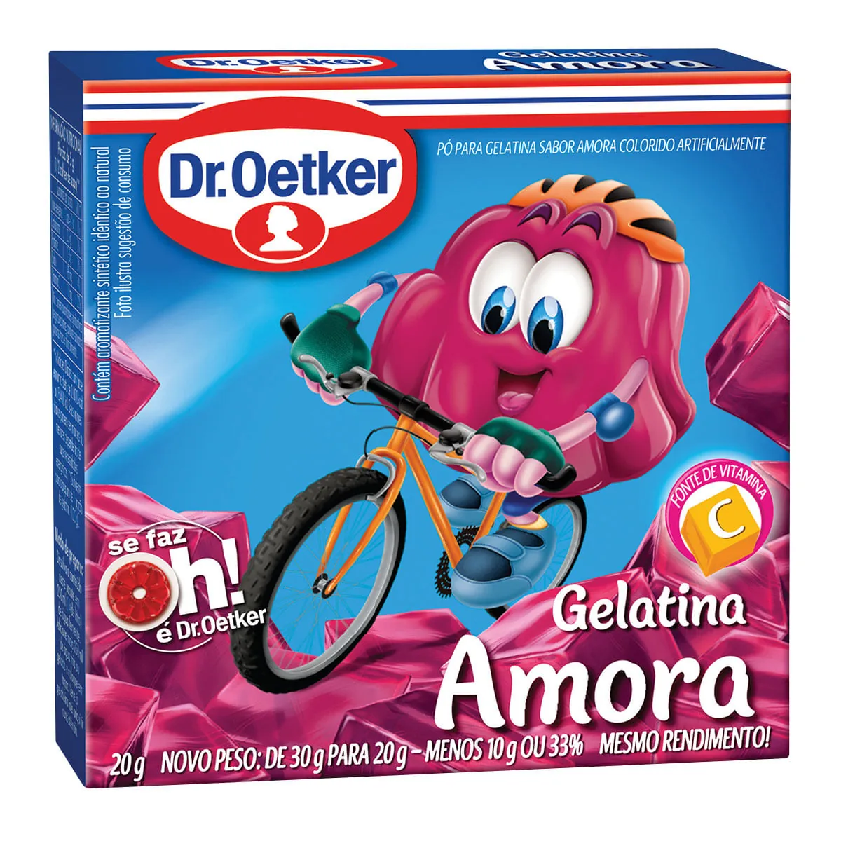 Gelatina em Pó Sabor Amora Dr. OETKER Caixa 20g