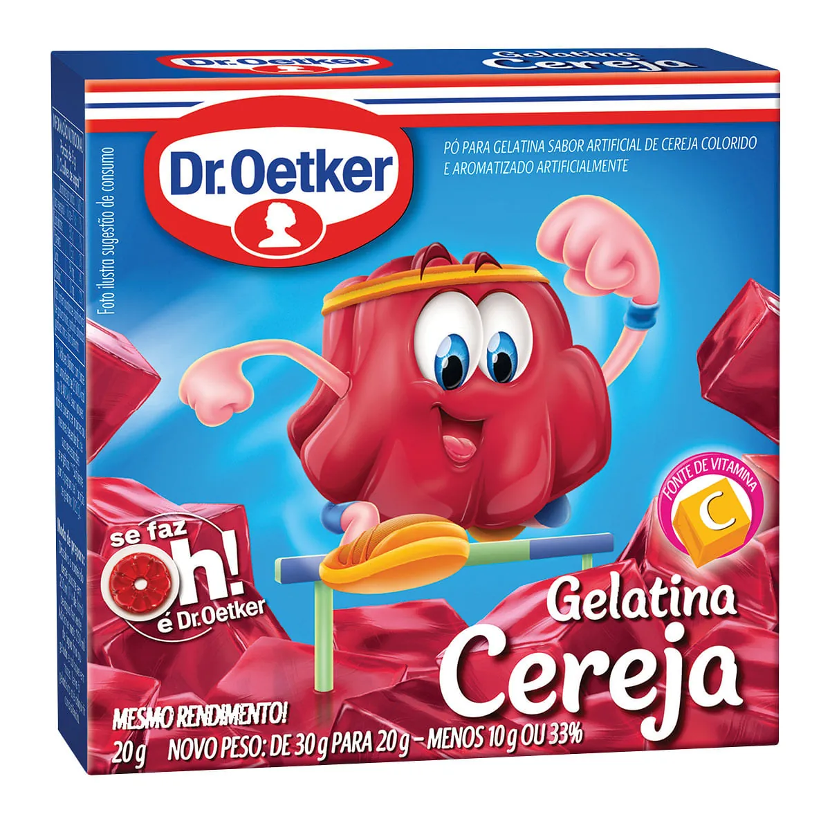 Gelatina em Pó Sabor Cereja Dr. OETKER Caixa 20g