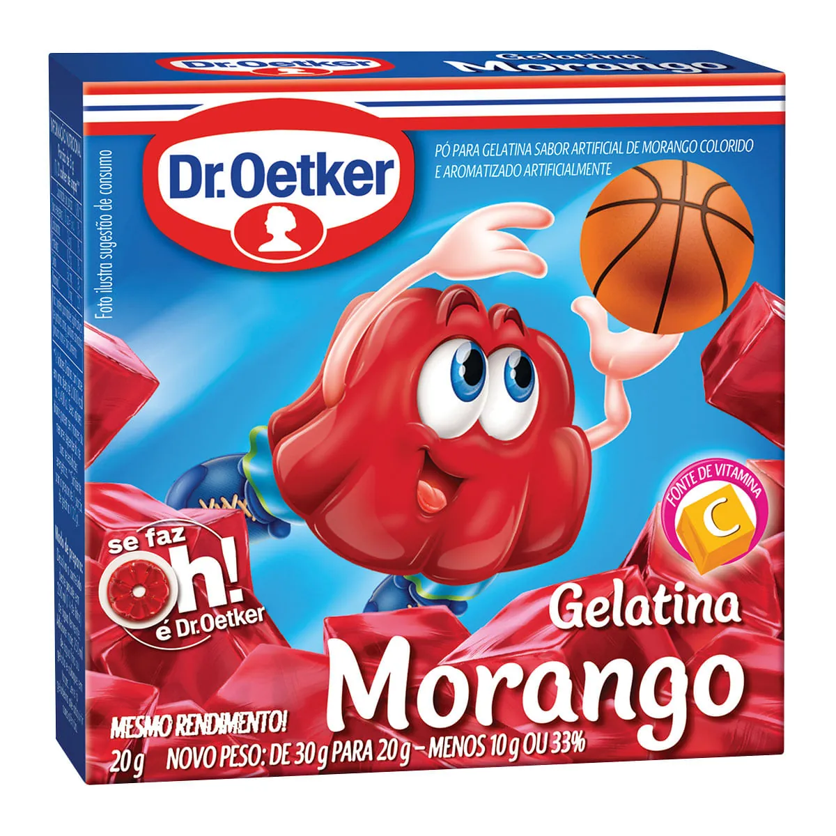 Gelatina em Pó Sabor Morango Dr. OETKER Caixa 20g