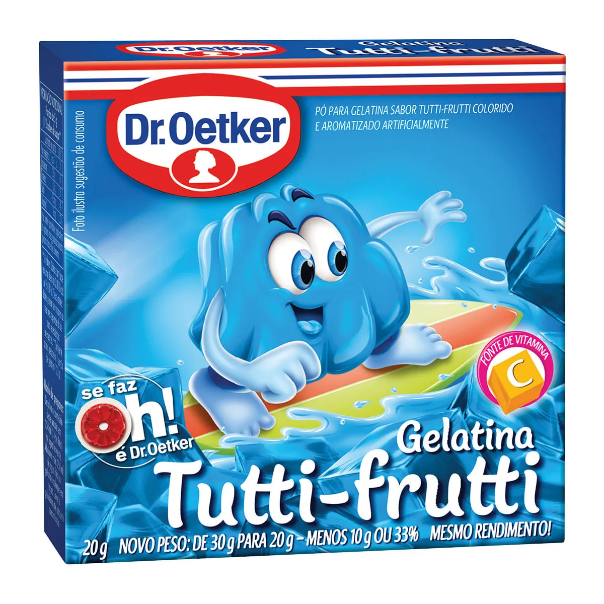 Gelatina em Pó Sabor Tutti-Frutti Dr. OETKER Caixa 20g