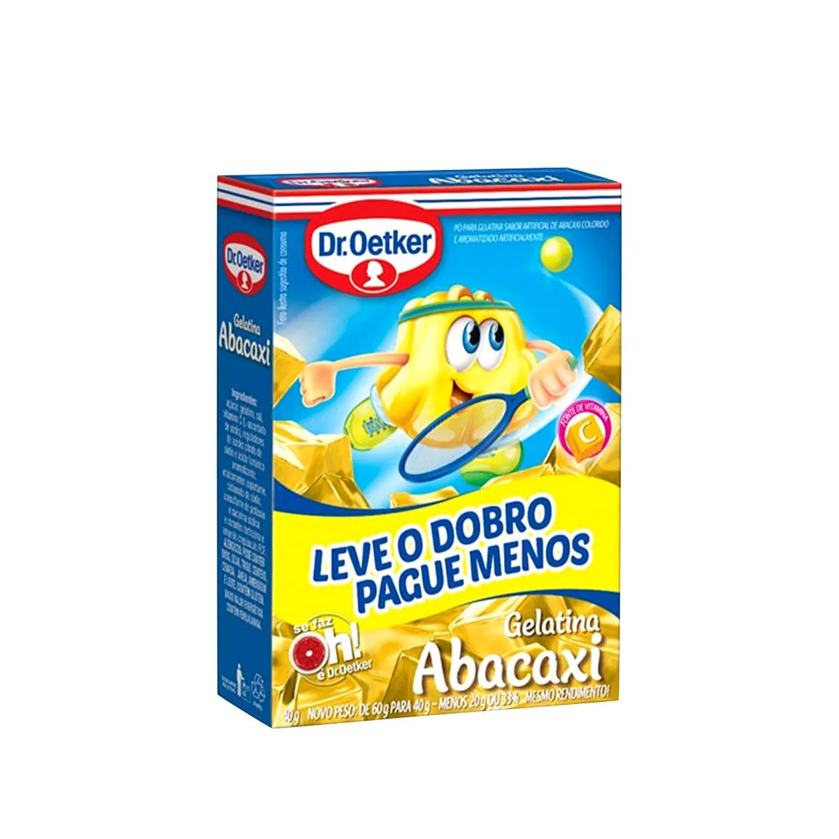 Gelatina Econômica em Pó Sabor ABACAXI Dr. OETKER Caixa 60g