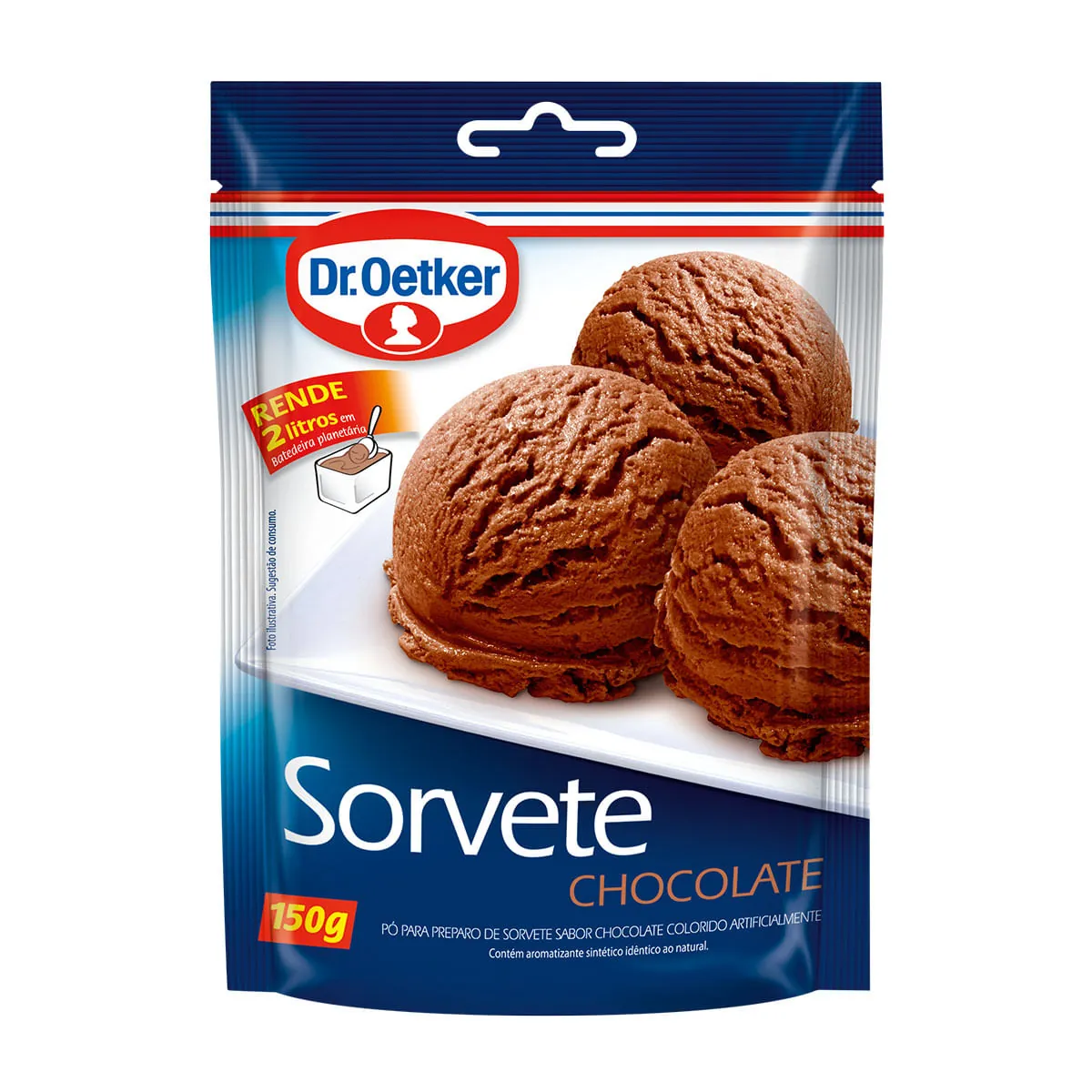 Sorvete Sabor Chocolate Pó para Preparo Dr. Oetker 150g