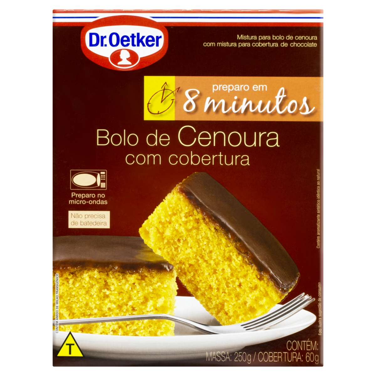 Mistura Para Bolo Cenoura Cobertura De Chocolate Dr. Oetker Caixa 310g