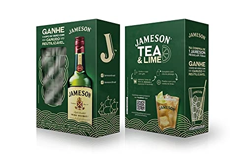 Kit Copo Whisky Irlandês Tridestilado Jameson 750ml