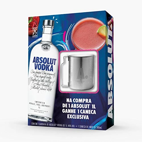 Pack Vodka Sueca Absolut Original 1 Litro Ganhe Caneca Exclusiva