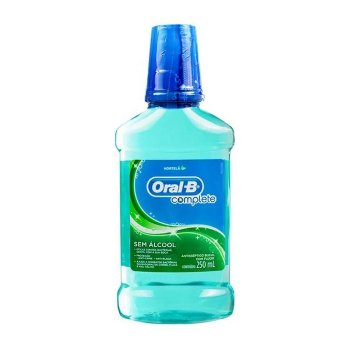 Enxaguante Bucal Zero álcool Hortelã Oral B Complete Cuidado Anticárie Frasco 250ml