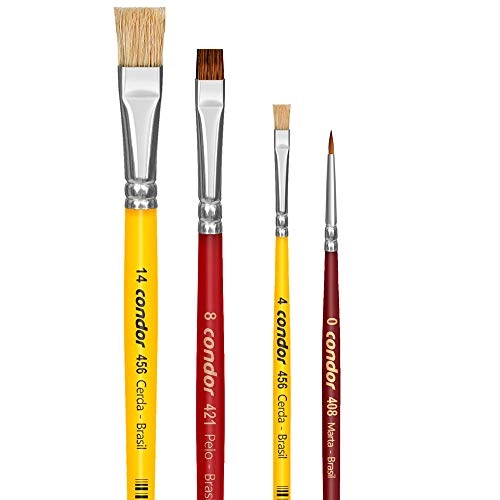 Kit Pincel Artístico óleo 4pçs 493 Condor