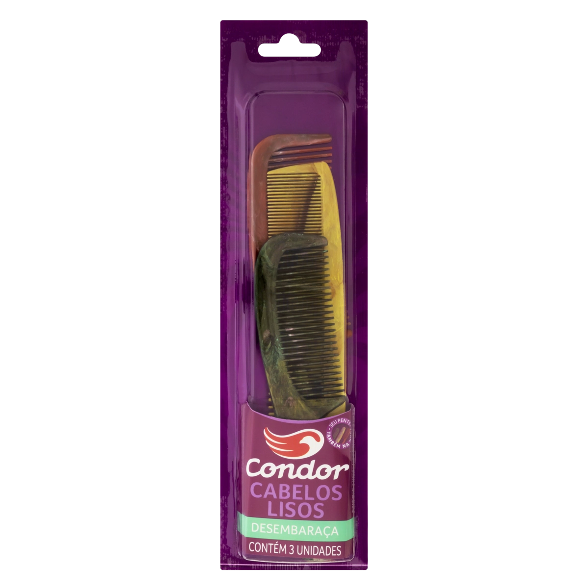 Kit Pente Para Cabelo Style Condor 3 Unidades