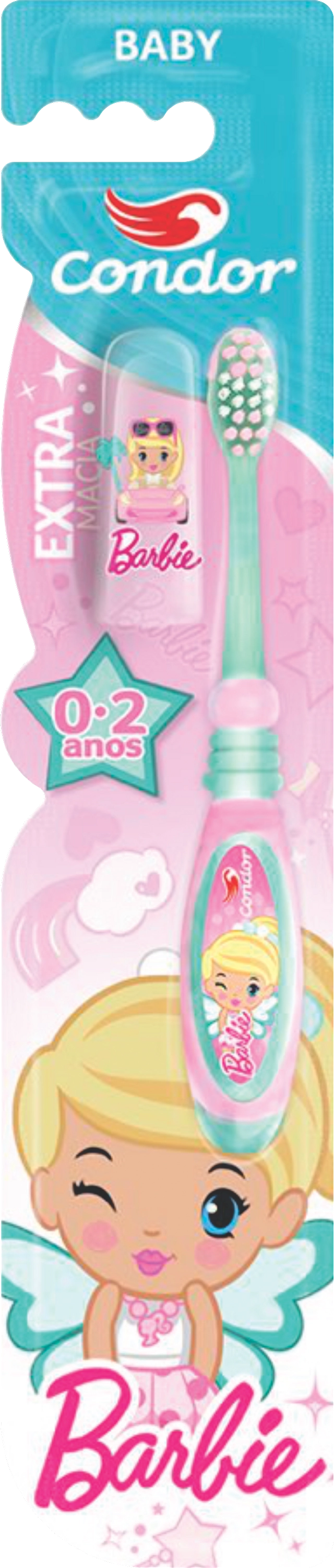Escova Dental Extramacia Barbie Baby P com Capa Protetora
