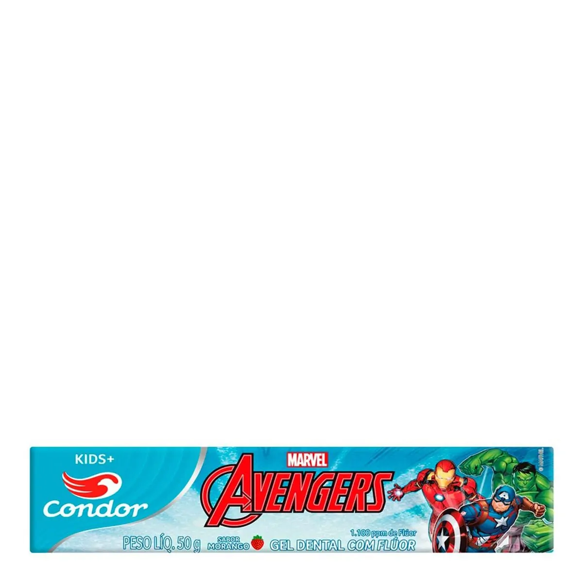 Gel Dental Com Flúor Morango Avengers Condor Kids Caixa 50g