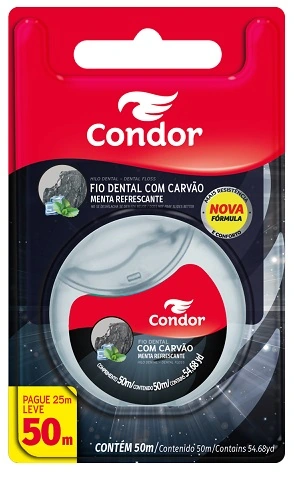 Fio Dental Condor Carvao Ativado 50m
