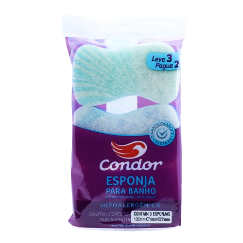 Esponja Para Banho Condor Leve 3 Pague 2 Unidades