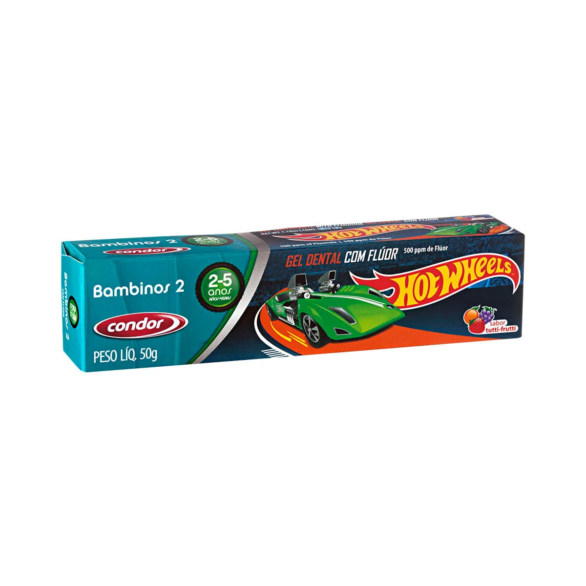 Creme Dental Infantil Condor Hot Wheels Tutti Frutti 50g