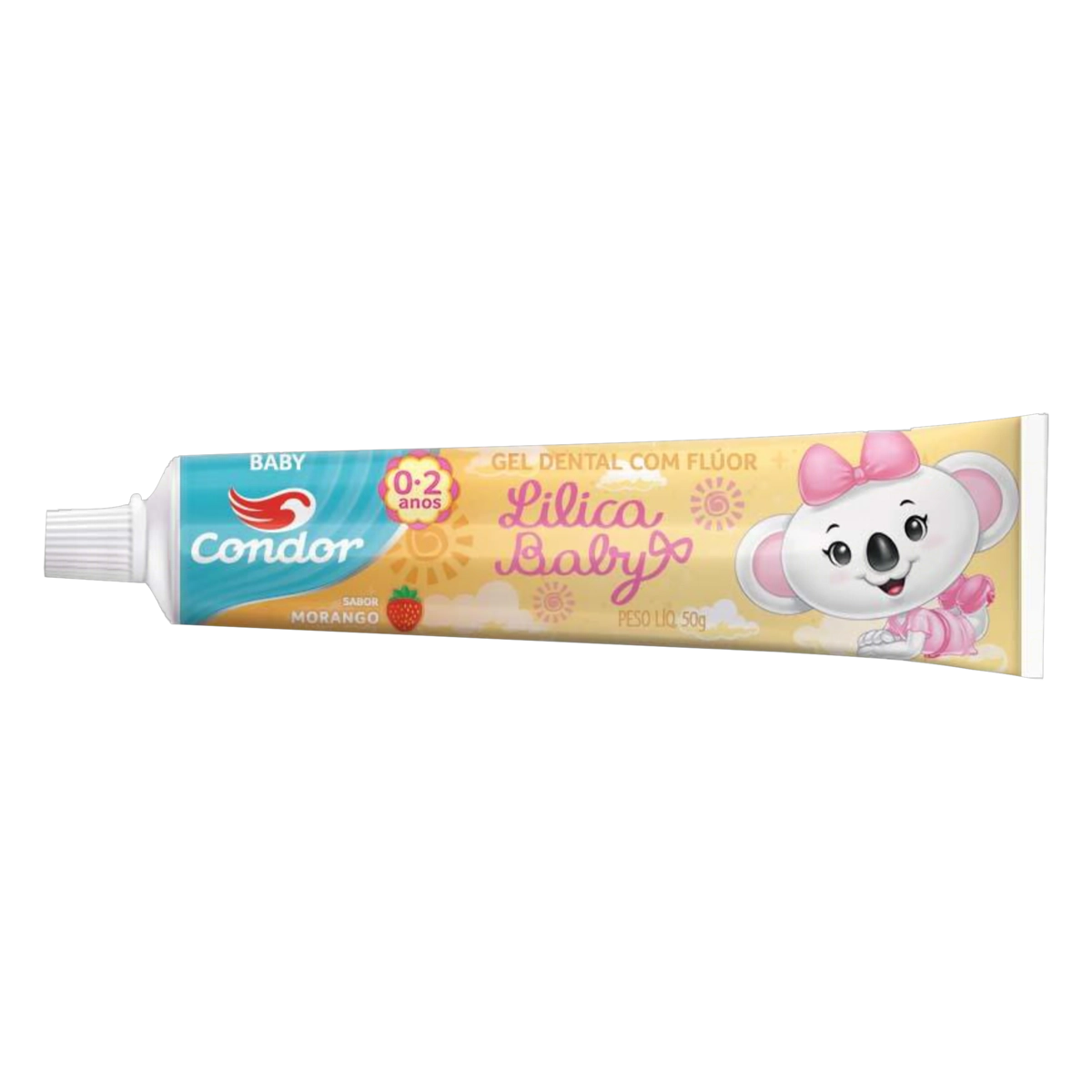 Gel Dental Sem Flúor Morango Turma Da Lilica Baby Condor Baby Caixa 50g