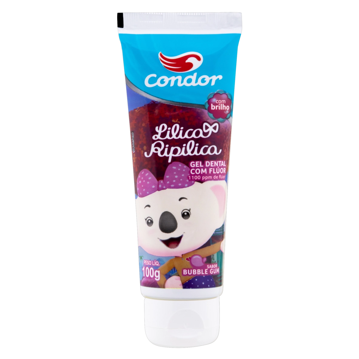 Gel Dental Infantil Com Flúor Bubble Gum Lilica Ripilica Condor Bisnaga 100g