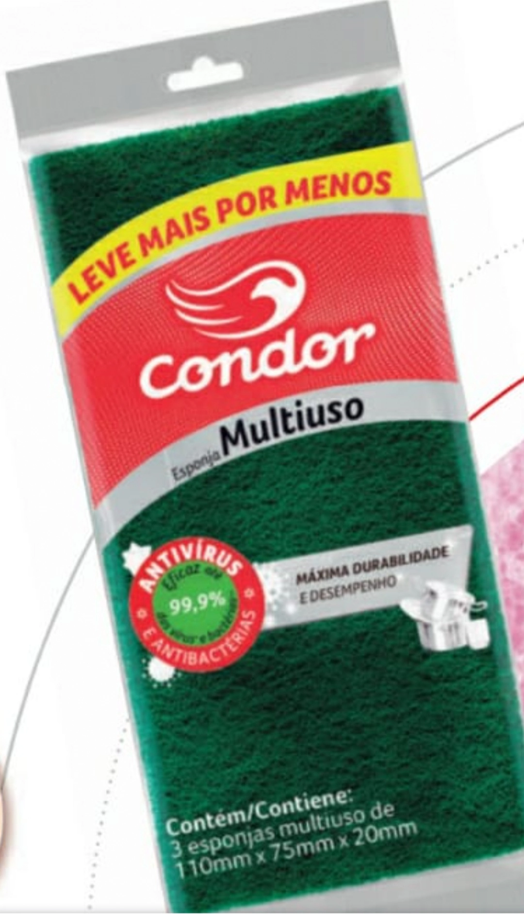 Esponja Multiuso Condor 3 Unidades Leve Mais Pague Menos