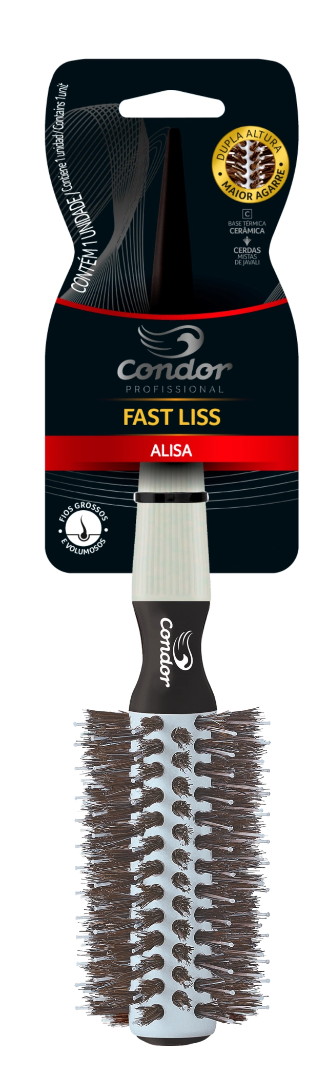 Escova de Cabelo Fast Liss Condor Media Ref 7613