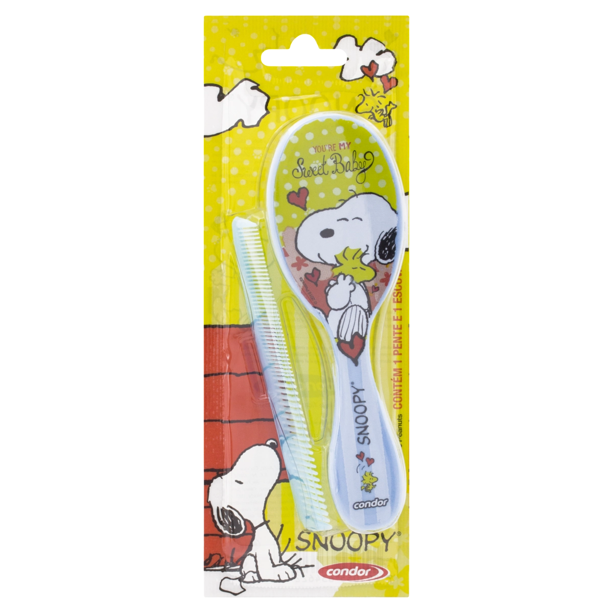 Conjunto Escova E Pente Snoopy Condor Baby 2 Unidades
