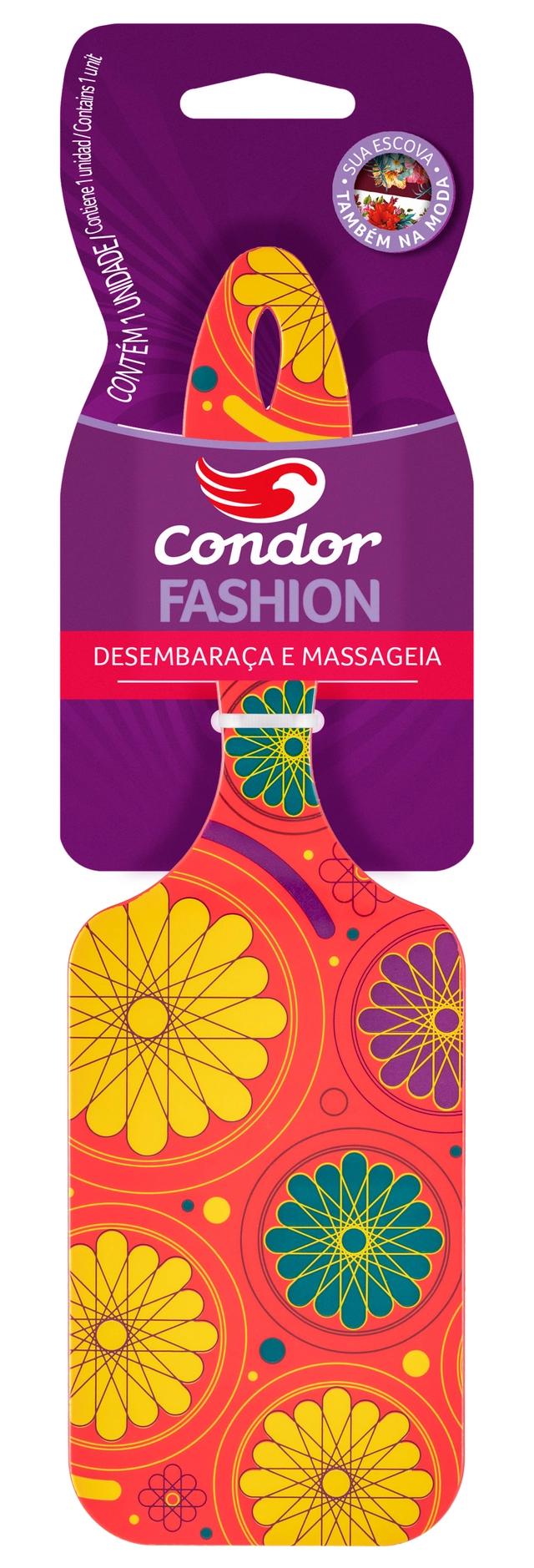 Escova Para Cabelo Raquete Condor Fashion