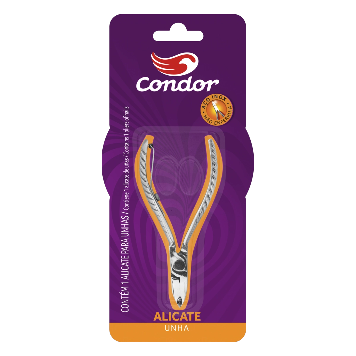 Alicate para Unhas em Inox Ponta Curva Condor