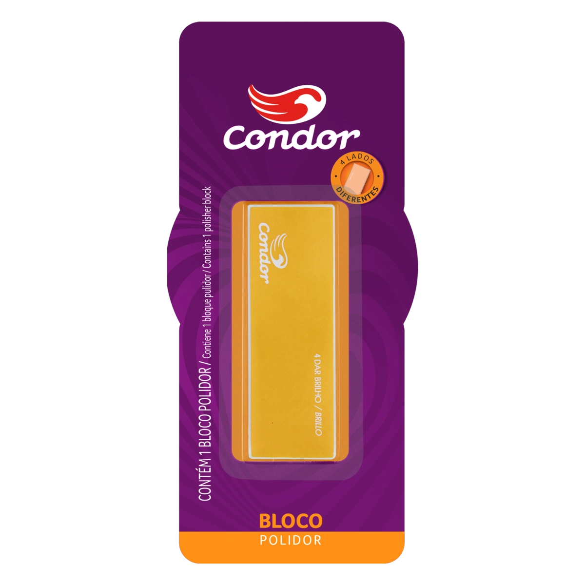 Bloco Polidor Para Unhas 4 Faces Condor