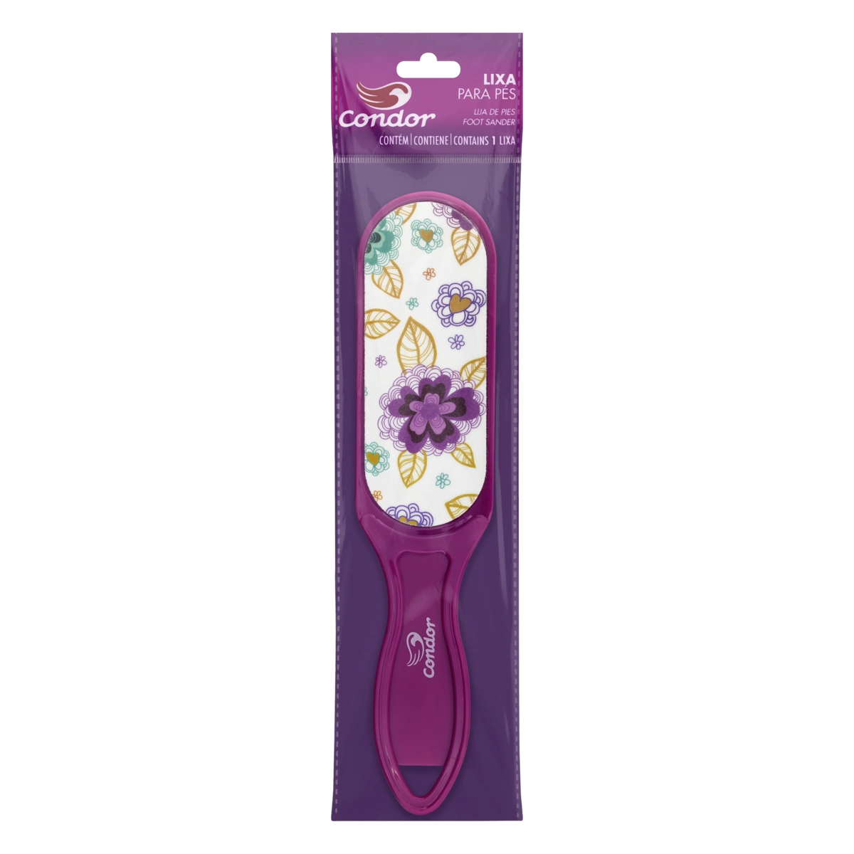 Kit 1 Suporte 2 Lixa Para Pés Decorada Condor Média Refil