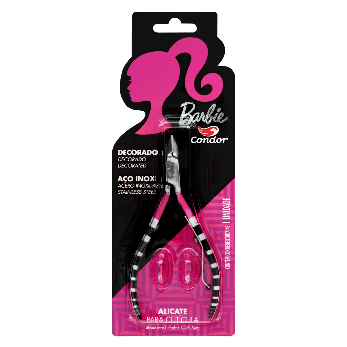 Alicate Inox de Cutícula Decorado Barbie Condor