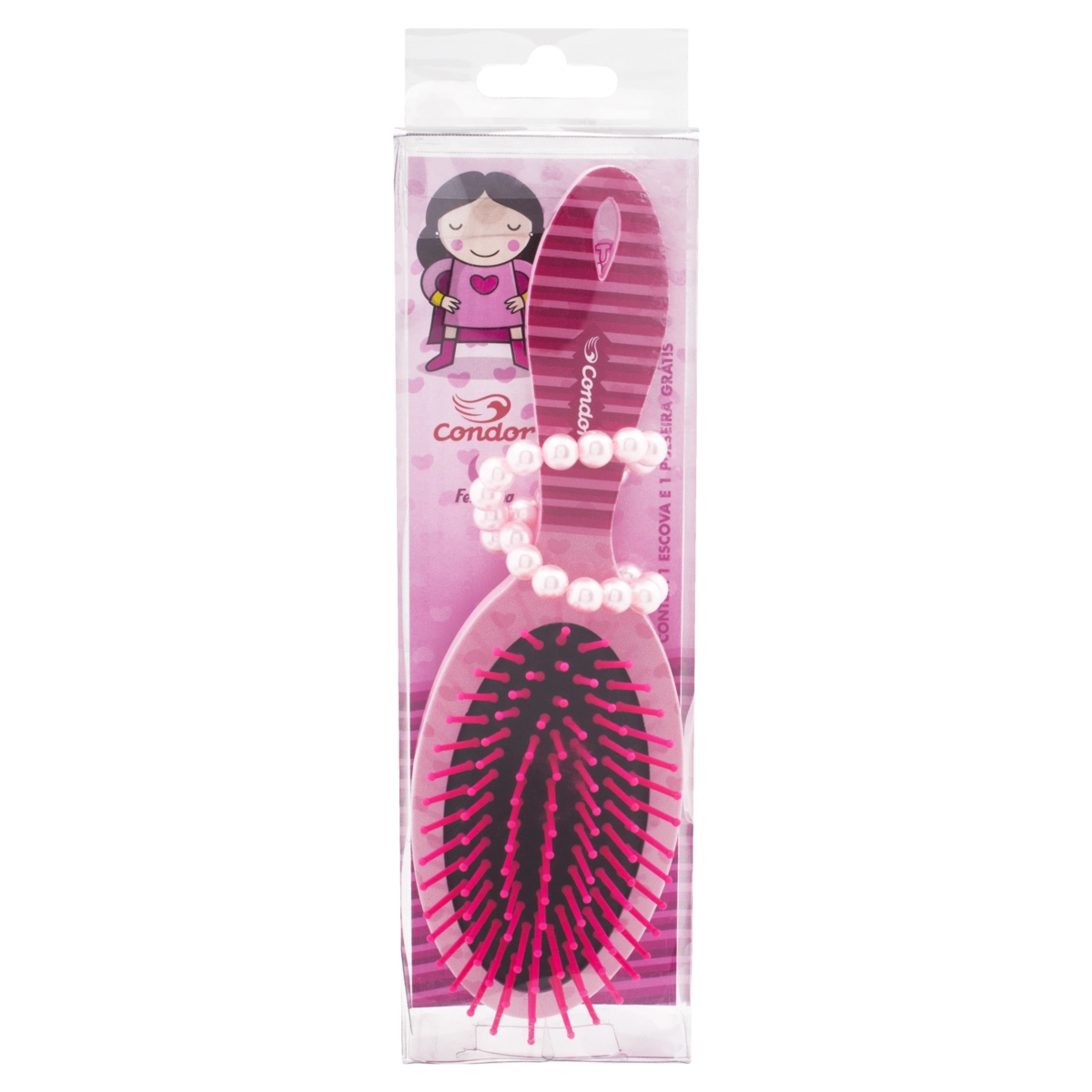 Escova Para Cabelo Condor Femama Grátis Pulseira