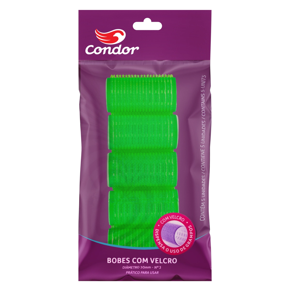 Bobes Com Velcro Condor N 3 Pacote 5 Unidades