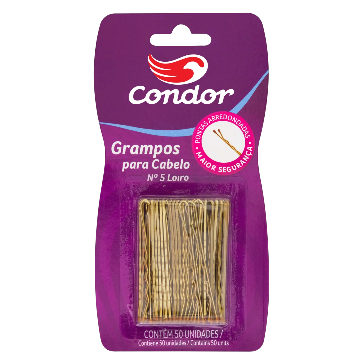 Grampo para Cabelo Loiro Condor nº 5 50 Unidades